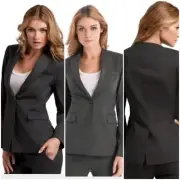 NWT GUESS by Marciano gray Stella Collarless Blazer virgin wool blend size 2