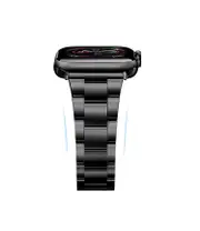 Stainless Steel Link Bracelet Band - The Sydney in Black - Compatible with Apple Watch Size 38mm to 41mm