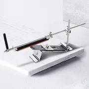 Professional Knife Sharpener with 4 Whetstones, Rotation Fixed-Angle,Fixed-Angle Stainless Steel Kitchen Chef Knife Sharpening Kit Abrasive Holding System Tools