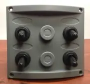 Pactrade Marine Boat Grey 4 Gang IP65 Switch Panel Neoprene Capped Switches