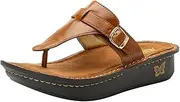 [Alegria by PG Lite] Alegria Womens Kennedi - Leather Thong Adjustable Slide Sandal - Timeless Comfort, Arch Support and Stylish Women's Shoe for Everyday Elegance and Slip-Resistant - Nursing and Healthcare Professionals