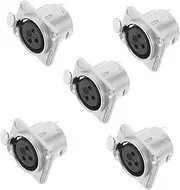 FELTECHELECTR 3 Pin Female Socket Panel Mount Audio Speaker Panel Connector 5pcs Replacement for Mic Sound Equipment Cable