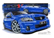 HOLDEN VE II SSV REDLINE COMMODORE VOODOO BLUE A3 FRAMED PRINT (HC432)