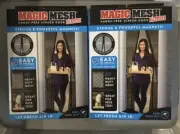 2 Magic Mesh Deluxe- Black- Hands Free Magnetic Screen Door Lot