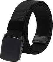 [LionVII] Elastic Belt for Men, Stretch Canvas Belt with YKK Plastic Buckle, Breathable Belt for Work Outdoor Cycling Hiking, Adjustable for Waist 27-49inches [53"Long1.5"Wide]