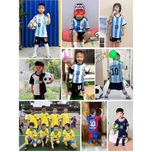 兒童足球服套裝男童女孩運動訓練服c羅巴西內馬爾阿根廷梅西球衣