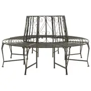 vidaXL Garden Half Round Tree Bench 160 cm Steel