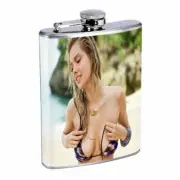 Indiana Pin Up Girls D3 Flask 8oz Stainless Steel Hip Drinking Whiskey