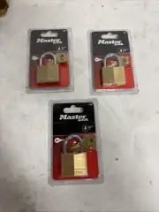3-PACK Master Lock Brass Padlock 1-9/16" 140D