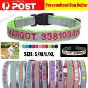 Personalised Dog Collar with Engraved ID Tag Adjustable Reflective Puppy Collar