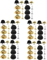 [TEHAUX] 200 sets Enamel Metal Lapel Corsage Tacks Backs for Craft Tack Insignia DIY Black Accessories Tie Clutch Brooch Locking Pin Badge Ties Making Crafts Back Replacement Fastener Gold