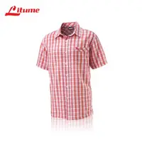 在飛比找momo購物網優惠-【Litume】R151 男款抗UV短袖休閒輕薄格子 襯衫(