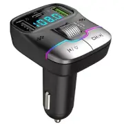 Dual USB PD Car Charger Bluetooth 5.3 Wireless AUX Audio Adapter FM Transmitter