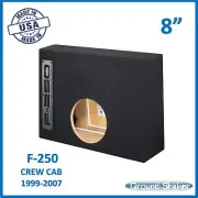 8" Single Sealed Sub Box 1999 - 2007 Ford F250 Crew Cab Subwoofer Enclosure