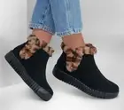 Woman Skechers Go Walk Smart Purr Fection Boot 144051 Color Black Brand New