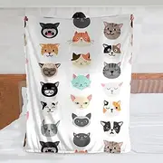MISOLAXI Cat Blankets Lightweight Travel Throw Blanket Cat Blankets for Cat Lovers Cozy Keep Warm Medium 60"x50"