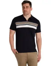 [Johnny Bigg] Ivor Stripe Knit Polo in Navy