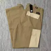 G59 Khaki Colorblock Patchwork Cargo Pants Men's Large NWT