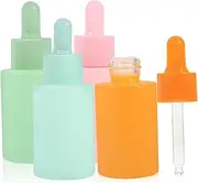 SOESFOUFU 4Pcs Dropper Bottles for Essential Oils Perfumes and Liquids Macaron Design with Long Liquid Droppers for Travel and Everyday Use