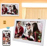 10.1 Inch WiFi Digital Picture Frame, Auto Rotate Photos IPS HD Touchscreen Digital Photo Album with Instant Wireless Sharing, Frame for Advertising Birthday (AU Plug)