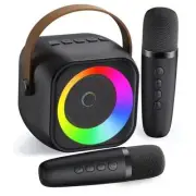 Mini Karaoke Machine, Portable Bluetooth Karaoke Speaker with 2 Wireless