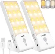 Motion Sensor Night Light, 2Pack Under Cabinet Lights Rechargeable Closet Lights