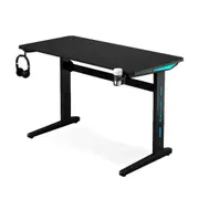MIUZ 100cm Gaming Desk Computer Study Home Office Work Racer Carbon Fiber Table RGB LED