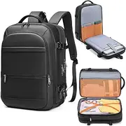 Qiccijoo Travel Backpack 40L Flight Approved Carry On Backpack for Men Women Expandable Large Luggage Backpack 17 Inch Waterproof Laptop Backpack Business School Weekender Overnight Backpack