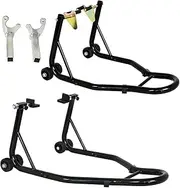 500KG Front & Rear Motorcycle Stand, Motorbike Lift Paddock Carrier Bike Fork, Universal Motorcycle Stand for Motorbike Maintenance