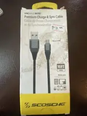 Scosche Premium Rugged - USB-A to Micro USB Charge & Sync Cable 10 FT - USB 2.0
