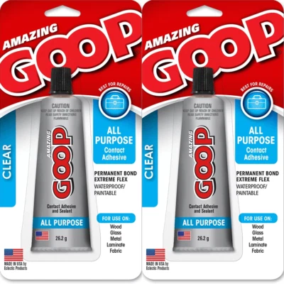 NEW 2x Amazing GOOP All Purpose Adhesive Glue Contact 26g Glue Pack