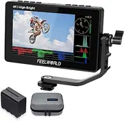 FEELWORLD F5 Prox 5.5 Inch 1600nit High Bright DSLR Camera Field Monitor with F970 Battery 6600mAh and Bag, Touchscreen Waveform LUT External Install and Power Kit 1920x1080 HDMI in Out Type-c Input