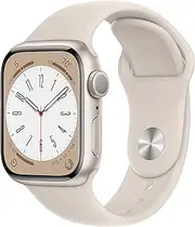 Apple Watch Series 8 [GPS + Cellular, 41MM] Starlight Aluminium Case with Starlight Sport Band (Renewed)