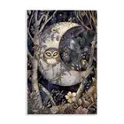 Moon Owl Sleeping Wall Plaque Art Design by The Dutch Lady