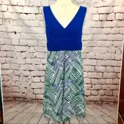 NWT Anthropologie HD in Paris Ardmore Dress In Blue and Green Size 8