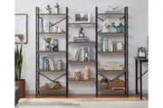 YES4HOMES Industrial Vintage Shelf Bookshelf, Wood and Metal Bookcase Furniture for Home & Officeniture for Home & Office