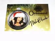 2015 Benchwarmer MIKI BLACK Holiday #76 Gold Foil Ornament Auto PLAYBOY Lingerie