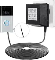 Ketimos 24V/500mA Doorbell Power Cord,Compatible with Ring, Nest, Wyze & Eufy Smart Doorbells - 8M Cable (AU Plug) Black
