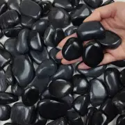 2 Lbs Black Pebbles for Indoor Plants, 1-2 Inch Decorative Black River Rocks for