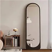 Full-Length Mirror,Home Wall-Nounted Floor Mirror,Oval Dressing Mirror with Stand,HD Imaging,Suitable for Cloakroom Living Room Bedroom Clothing Store(Black,150x40cm)