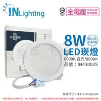 在飛比找樂天市場購物網優惠-大友照明innotek LED 8W 6000K 白光 全電