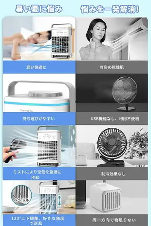 日本 TWONE 桌上型水冷扇 水冷扇 迷你冷風機 桌面風扇 冷風扇 USB冷風機 空調扇 小風扇 空氣濾淨 加濕器【小福部屋】
