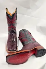 Men's Cowboy Exotic Python Print Leather Western Rodeo Square Toe Boots