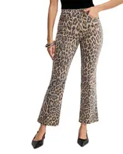 Good American Good Standard Kick Flare Leopard Jeans in Lucky Leopard