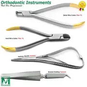 Orthodontic TC Distal End Cutter Hard Wire Bracket Holding Tweezers Dental Plier