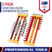 2-Piece Socket Rail Bit Holder Screwdriver Bit Holder 1/4 3/8 1/2 Drive Portable