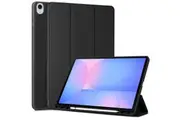 For Samsung Galaxy TAB S10FE+ With Pencil Holder Folio Smart Leather Magnetic Stand Case Cover (Black)