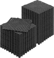 Happybuy Interlocking 50 PCS Black Drainage Tiles 12x12x0.5 Inches, Outdoor for