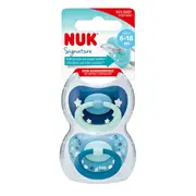NUK Signature Orthodontic Silicone Soother 6-18 Months Dummy Pacifier 2 Pack