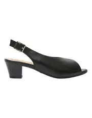 [Wide Steps] Hilda Sandals in Black Leather